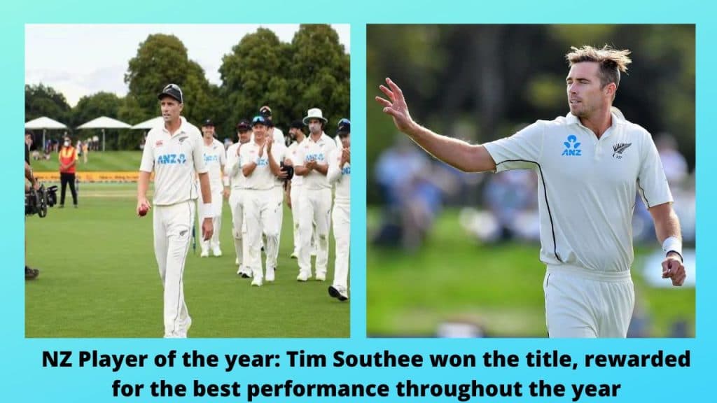 NZ Player of the year Tim Southee won the title, rewarded for the best performance throughout the year