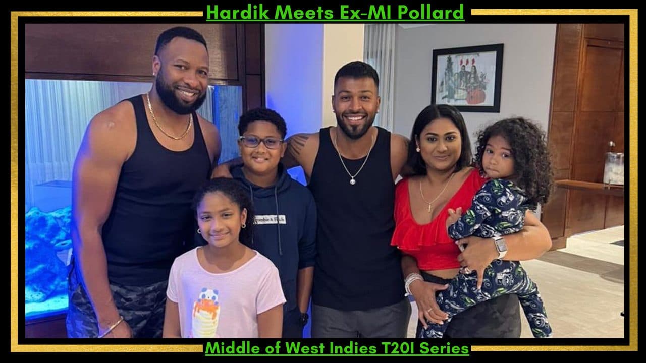 Hardik Pandya Meets Ex-MI Teammate Kieron Pollard in The Middle of West Indies T20I Series