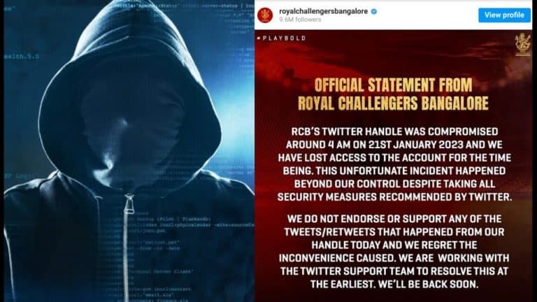RCB Twitter Account Hacked