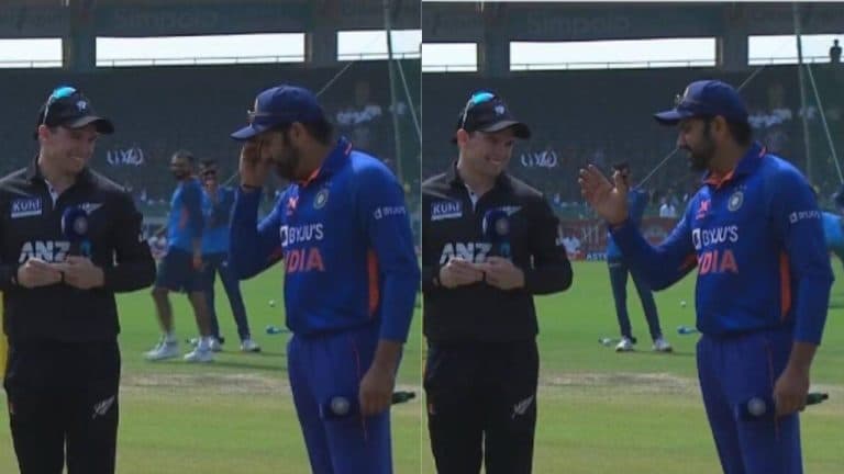 IND-vs-NZ-Captain-Rohit-Sharma-forgot-his-Decision-During-the-toss-New-Zealand-Captain-and-match-Referee-were-also-Surprised