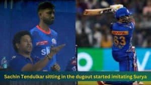 MI vs GT: Sachin Tendulkar sitting in the dugout started imitating Surya, watch video